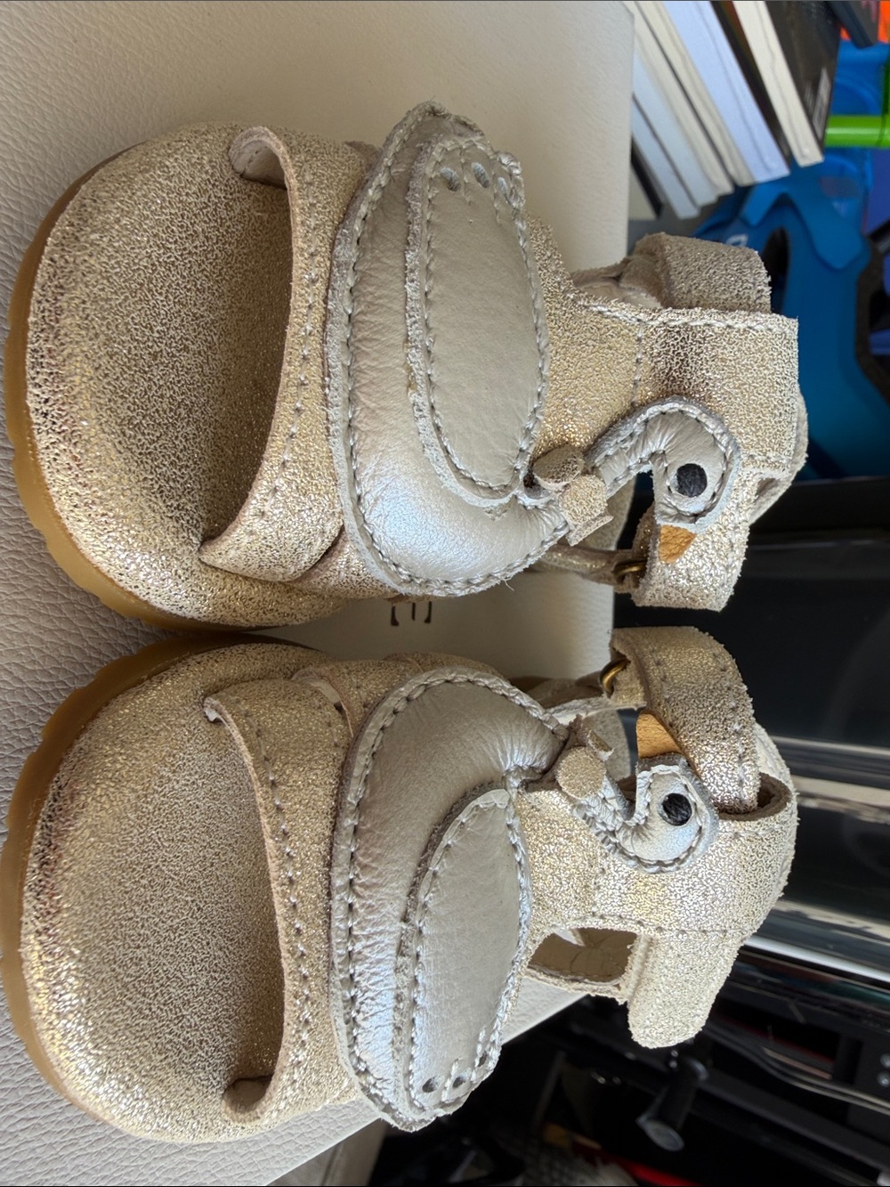 Toddler Metallic Gold Baby Walker Sandals with Cushioned Sole